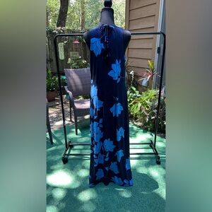 Tommy Bahama Navy and Blue Floral Maxi Dress